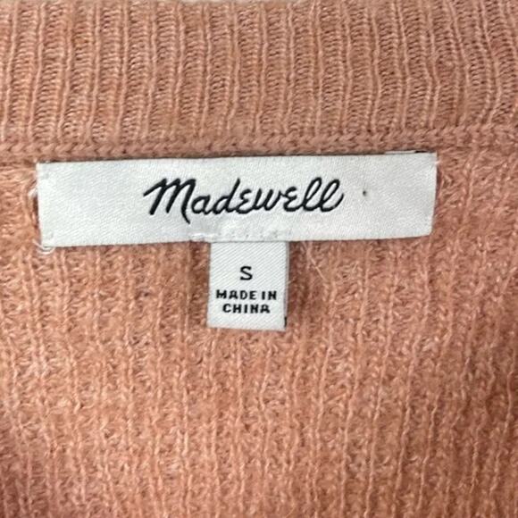 Madewell Jane Waffle Stitch Crew Neck Sweater Size Small Heather Rose NWT - Picture 5 of 7